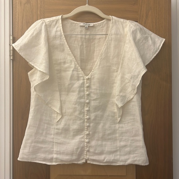 Madewell Tops - Madewell 100% linen off white top - size 4